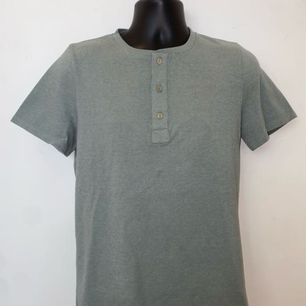 Taylor Stitch Short Sleeve Heavy Bag Henley | Slate | Size S | NWT